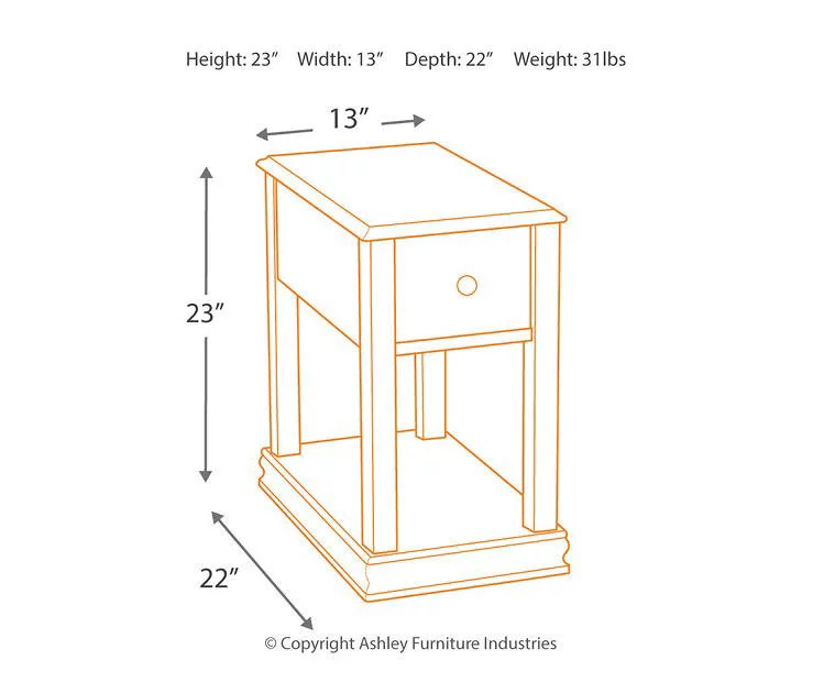 Breegin Brown End Table With Removable Tray 6 Breegin Brown End Table With Removable Tray - Image 4