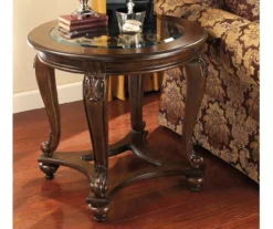 Norcastle Brown Round End Table -Living Room Furniture 810363279 2