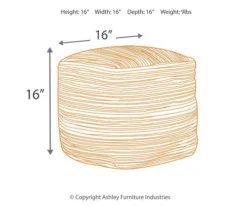 Absalom Natural Chenille Pouf -Living Room Furniture 810389289 1