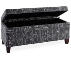 Claudia Gray Script Storage Ottoman -Living Room Furniture 810389626 2