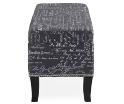 Claudia Gray Script Storage Ottoman -Living Room Furniture 810389626 3