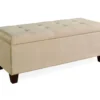 Erin Beige Padded Shoe Storage Ottoman 1 Erin Beige Padded Shoe Storage Ottoman -Living Room Furniture 810389630 1