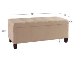Erin Beige Padded Shoe Storage Ottoman -Living Room Furniture 810389630 A8