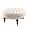 Claire Cream Round French Country Ottoman -Living Room Furniture 810389634 1