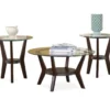 Fantell Dark Brown 3-Piece Occasional Table Set