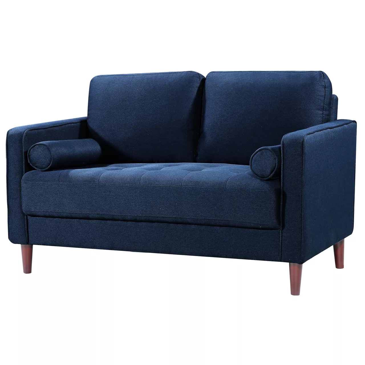 Lillith Navy Blue Mid-Century Loveseat 4 Lillith Navy Blue Mid-Century Loveseat - Image 2
