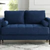 Lillith Navy Blue Mid-Century Loveseat 1 Lillith Navy Blue Mid-Century Loveseat -Living Room Furniture 810413629 2 2