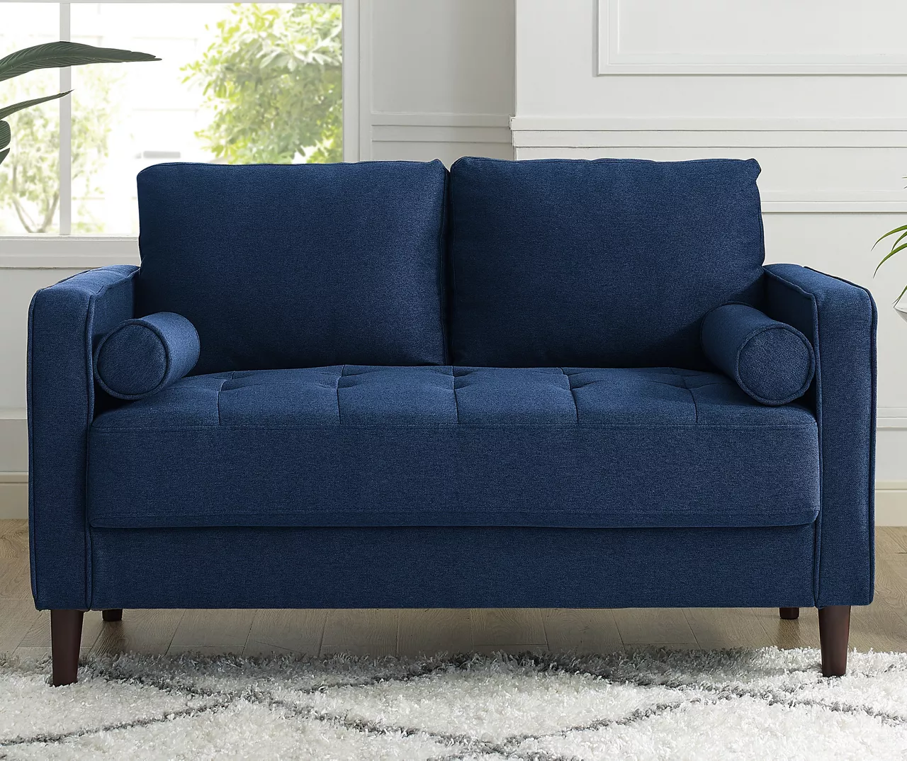 Lillith Navy Blue Mid-Century Loveseat 3 Lillith Navy Blue Mid-Century Loveseat