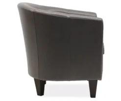 Windko Gray Faux Leather Tub Chair -Living Room Furniture 810429853 3