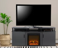 63" Gray Electric Fireplace Console 9 63" Gray Electric Fireplace Console -Living Room Furniture 810434050 2