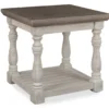 Havalance Gray & White Two-Tone End Table -Living Room Furniture 810458274 1