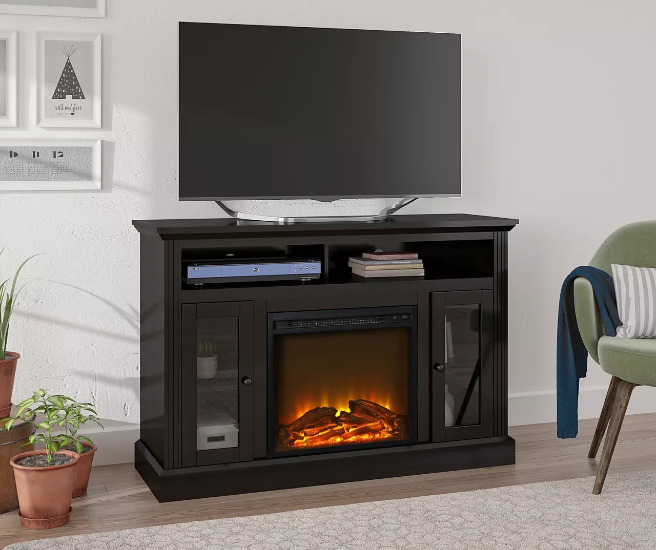 47" Grandcastle Espresso Electric Fireplace Console 5 47" Grandcastle Espresso Electric Fireplace Console - Image 3