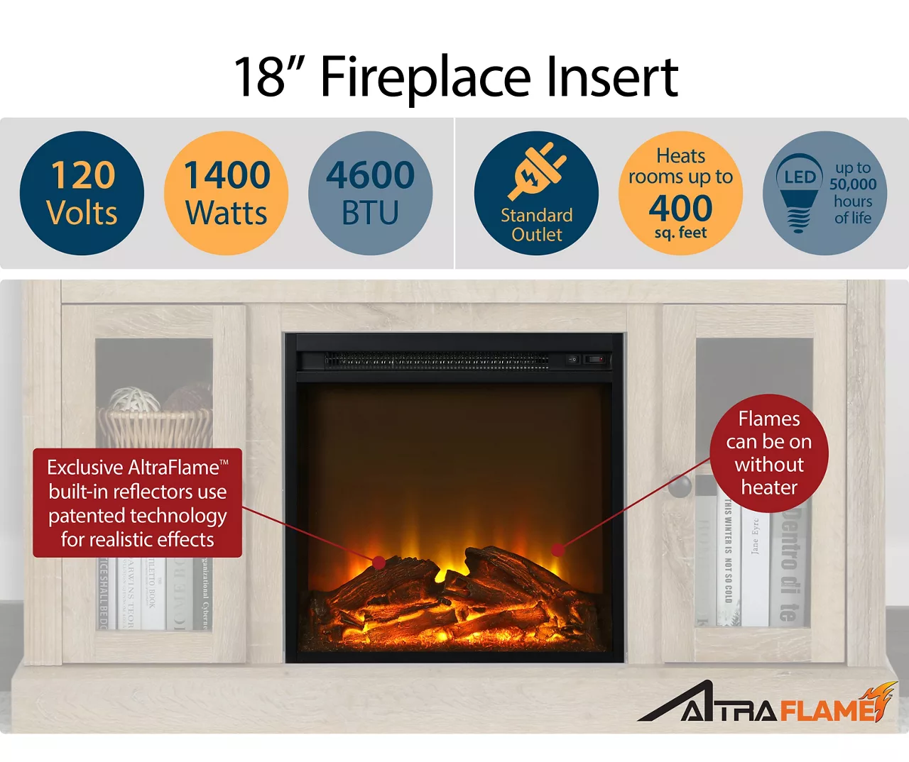 47" Grandcastle Espresso Electric Fireplace Console 6 47" Grandcastle Espresso Electric Fireplace Console - Image 4