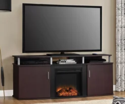 63" Bridgeport Cherry Electric Fireplace Console 7 63" Bridgeport Cherry Electric Fireplace Console -Living Room Furniture 810464968 1