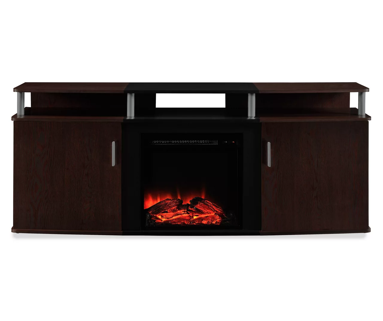 63" Bridgeport Cherry Electric Fireplace Console 3 63" Bridgeport Cherry Electric Fireplace Console