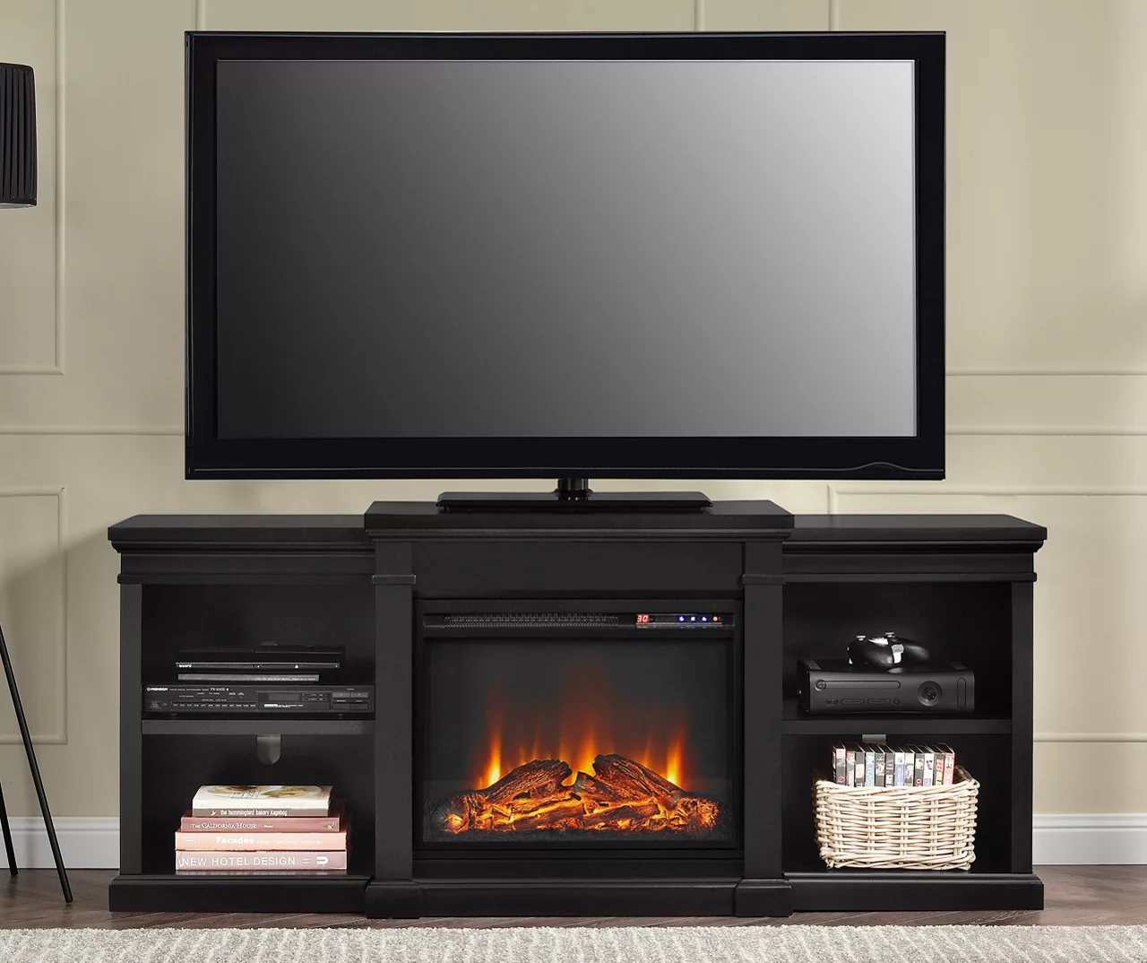 65" Wilton Black Electric Fireplace Console 4 65" Wilton Black Electric Fireplace Console - Image 2