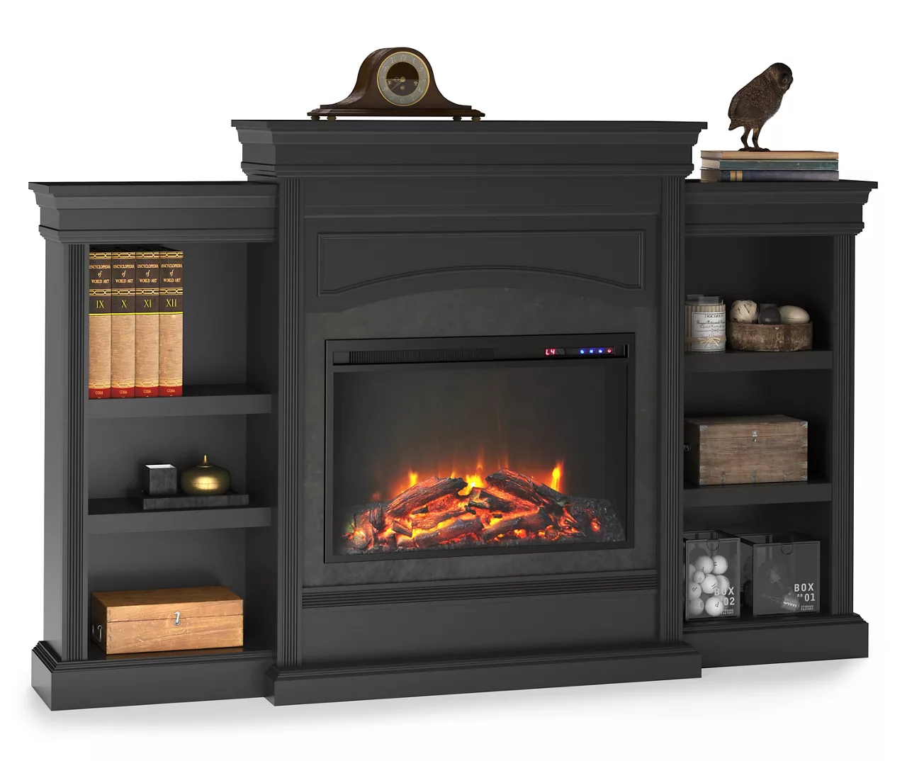 69" Shoreleaf Black Mantel Electric Fireplace 4 69" Shoreleaf Black Mantel Electric Fireplace - Image 2