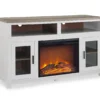 54" Bridgeport White Glass Door Electric Fireplace Console 1 54" Bridgeport White Glass Door Electric Fireplace Console -Living Room Furniture 810465026 4