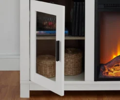 54" Bridgeport White Glass Door Electric Fireplace Console 8 54" Bridgeport White Glass Door Electric Fireplace Console -Living Room Furniture 810465026 5