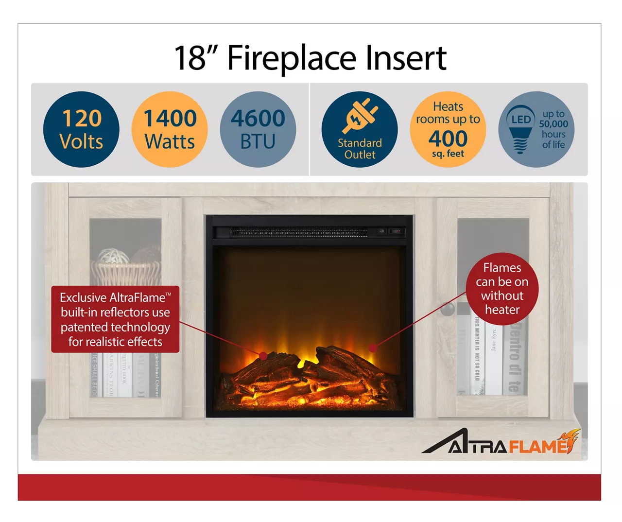 59" Roxbury Black Electric Fireplace Console 5 59" Roxbury Black Electric Fireplace Console - Image 3