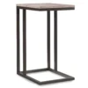 Brown & Black Metal C Side Table -Living Room Furniture 810499784 2