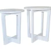 Distressed White 2-Piece Nesting Side Table Set -Living Room Furniture 810500568