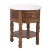 Marble & Mango Wood End Table -Living Room Furniture 810511007 2