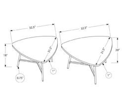 Taupe Reclaimed Triangular 2-Piece Nesting Table Set 11 Taupe Reclaimed Triangular 2-Piece Nesting Table Set -Living Room Furniture 810512994 3
