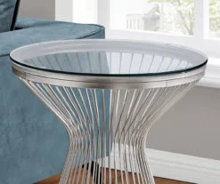 Silver Hourglass End Table -Living Room Furniture 810512999 4