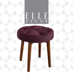 Penelope Eggplant Tufted Stool -Living Room Furniture 810513574
