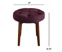 Penelope Eggplant Tufted Stool -Living Room Furniture 810513574 3
