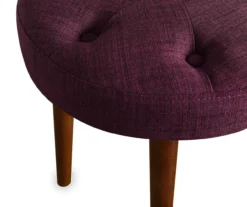 Penelope Eggplant Tufted Stool -Living Room Furniture 810513574 4