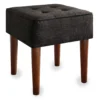 Aria Charcoal Grey Tufted Stool -Living Room Furniture 810513578 2