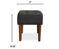 Aria Charcoal Grey Tufted Stool 12 Aria Charcoal Grey Tufted Stool -Living Room Furniture 810513578 3