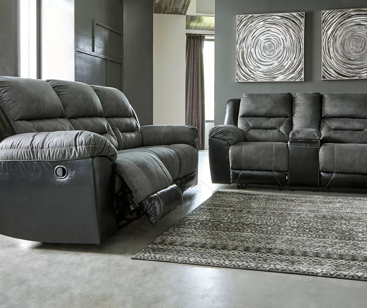 Earhart Faux Leather Reclining Sofa 4 Earhart Faux Leather Reclining Sofa - Image 2
