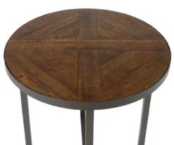 Scranton Antique Pine Round End Table -Living Room Furniture 810519909 4