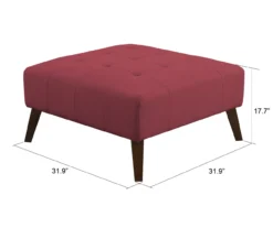 Jasper Brick Red Square Ottoman -Living Room Furniture 810519915 2