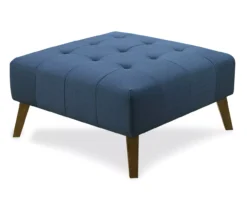 Jasper Navy Peacock Square Ottoman -Living Room Furniture 810519917 2