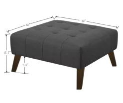 Jasper Navy Peacock Square Ottoman -Living Room Furniture 810519917 4