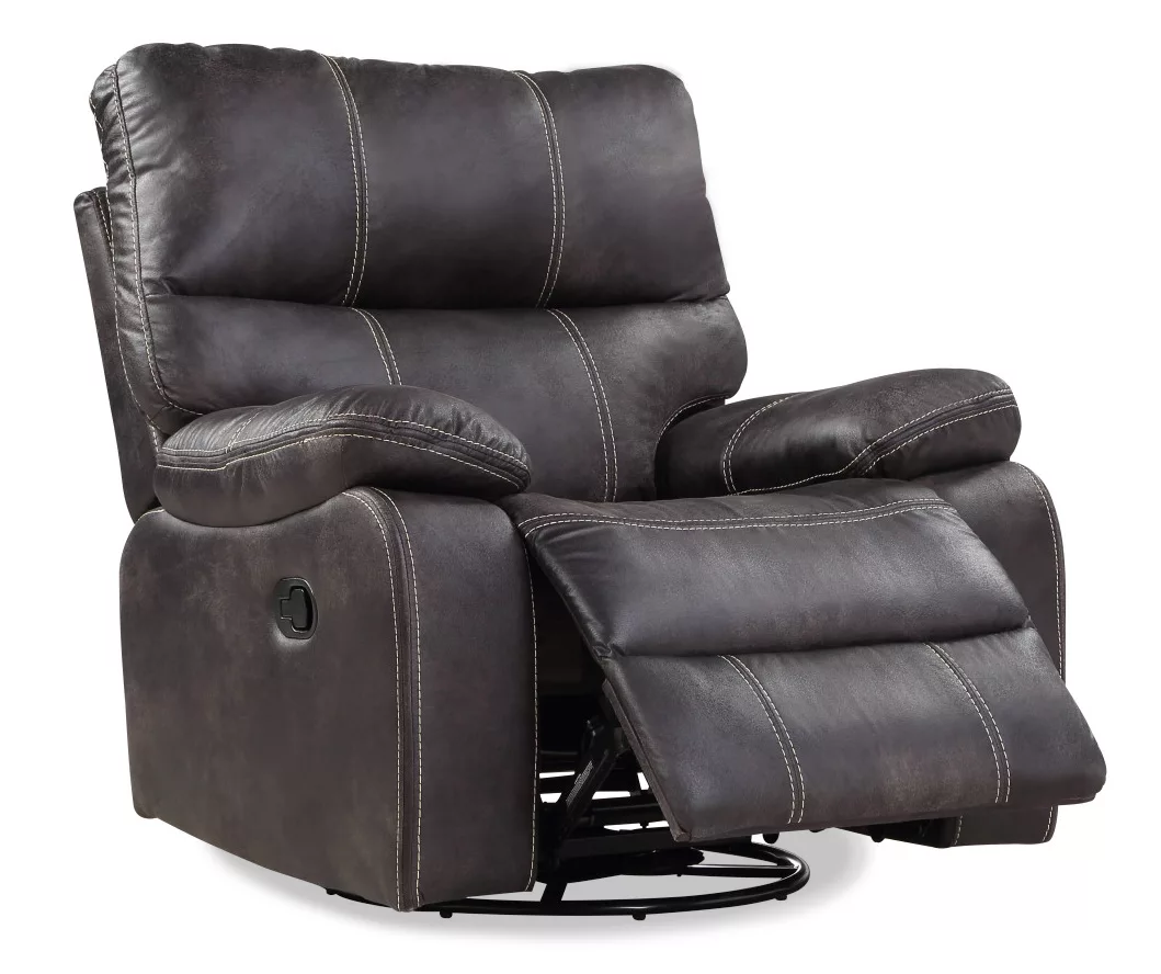 New Albany Dark Graphite Leather Look Micro Suede Swivel Reclining Glider 3 New Albany Dark Graphite Leather Look Micro Suede Swivel Reclining Glider