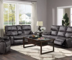 New Albany Dark Graphite Leather Look Micro Suede Swivel Reclining Glider 15 New Albany Dark Graphite Leather Look Micro Suede Swivel Reclining Glider -Living Room Furniture 810519941 10