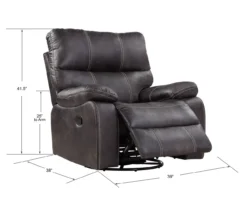 New Albany Dark Graphite Leather Look Micro Suede Swivel Reclining Glider 18 New Albany Dark Graphite Leather Look Micro Suede Swivel Reclining Glider -Living Room Furniture 810519941 4