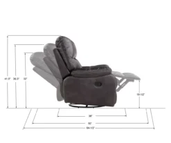 New Albany Dark Graphite Leather Look Micro Suede Swivel Reclining Glider 19 New Albany Dark Graphite Leather Look Micro Suede Swivel Reclining Glider -Living Room Furniture 810519941 5