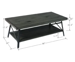 Pomona Antique Gray Coffee Table -Living Room Furniture 810520047 3
