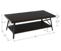 Pomona Espresso Brown Coffee Table -Living Room Furniture 810520050 3
