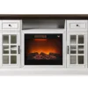 60" Brown & White Glass Door Fireplace Console 1 60" Brown & White Glass Door Fireplace Console -Living Room Furniture 810521149 1