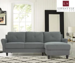 Hayward Gray Rolled Arm Sectional -Living Room Furniture 810524579 10