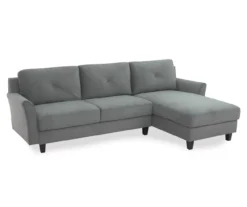 Hayward Gray Curved Arm Sectional -Living Room Furniture 810524580 2