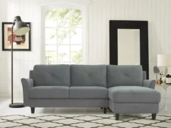 Hayward Gray Curved Arm Sectional -Living Room Furniture 810524580 71
