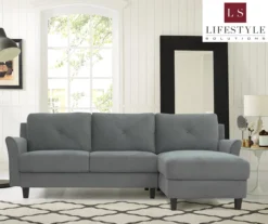 Hayward Gray Curved Arm Sectional -Living Room Furniture 810524580 9